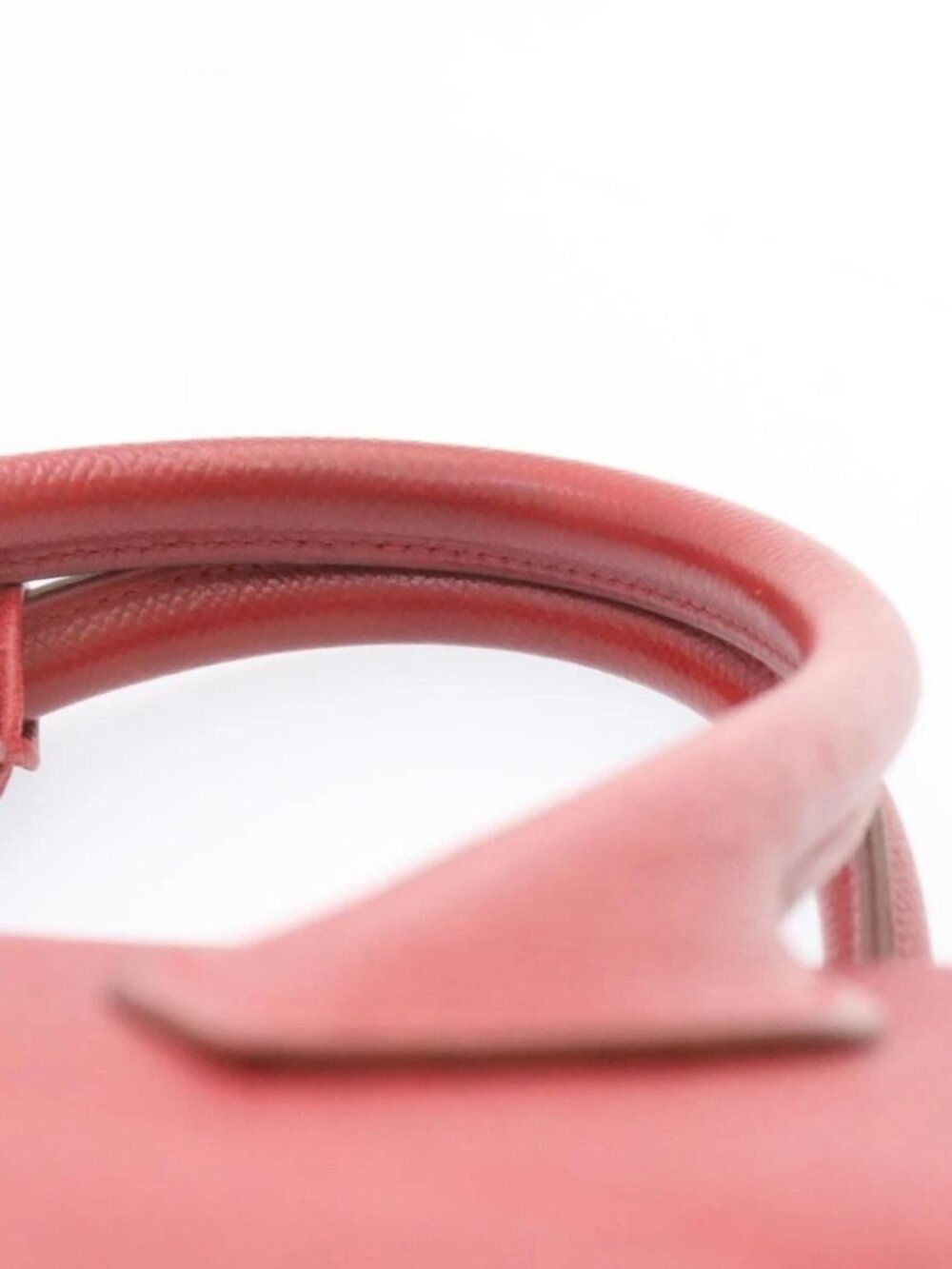 HERMES Bolide 37 Hand Bag Leather Red Auth nh122SAM - Picture 7 of 16